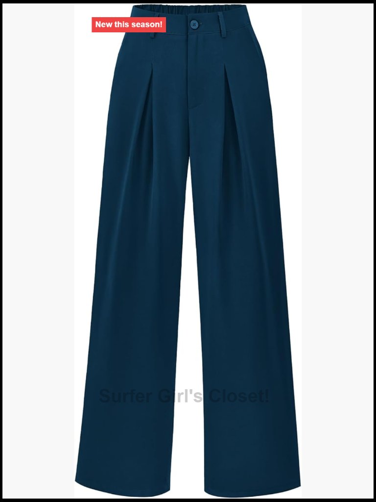 High Waist Wide Leg Palazzo Pants With Pockets Business Casual